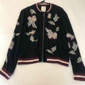 Anthropologie Embroidered Bomber Size Medium